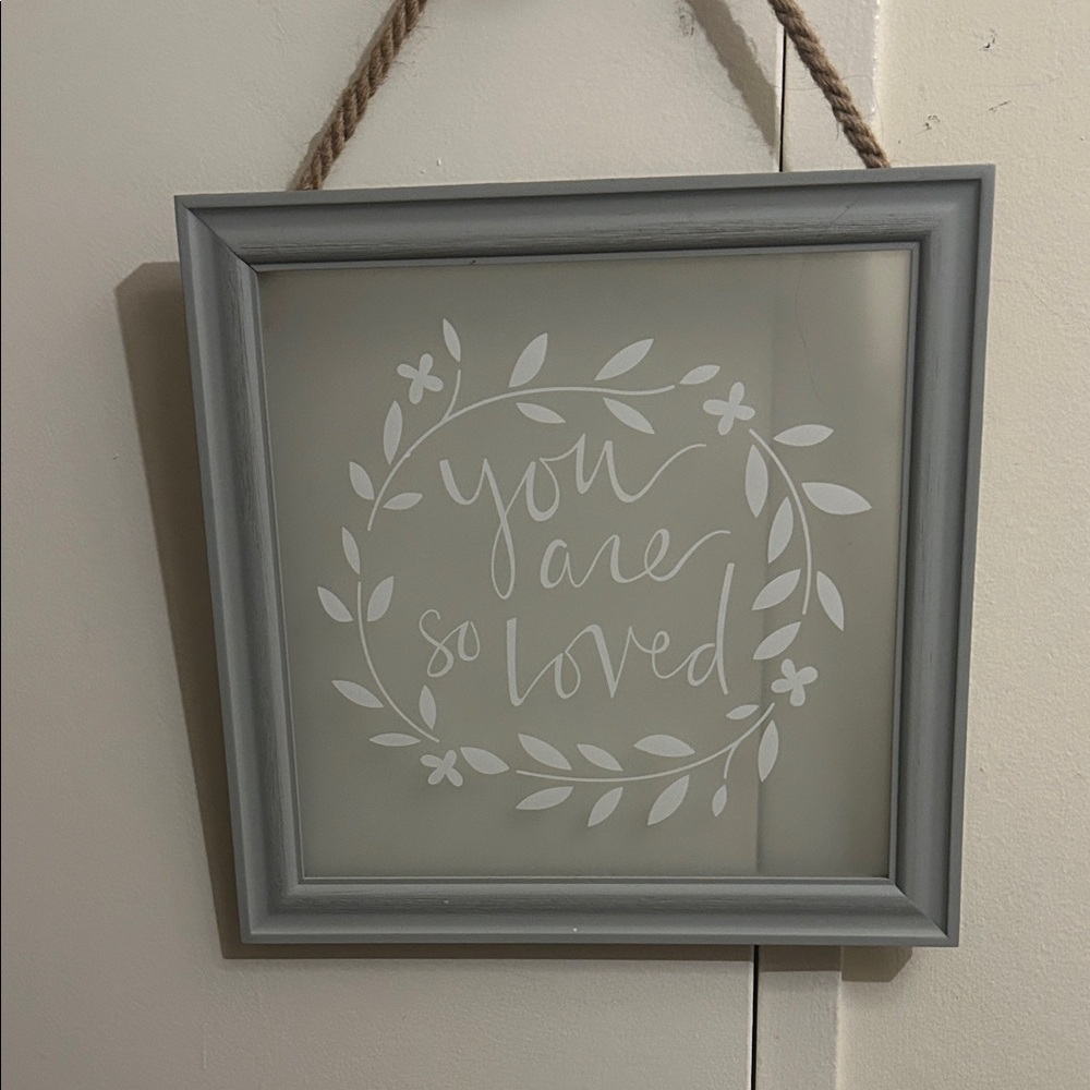 Gray Framed Wall Art with Inspirational Quote